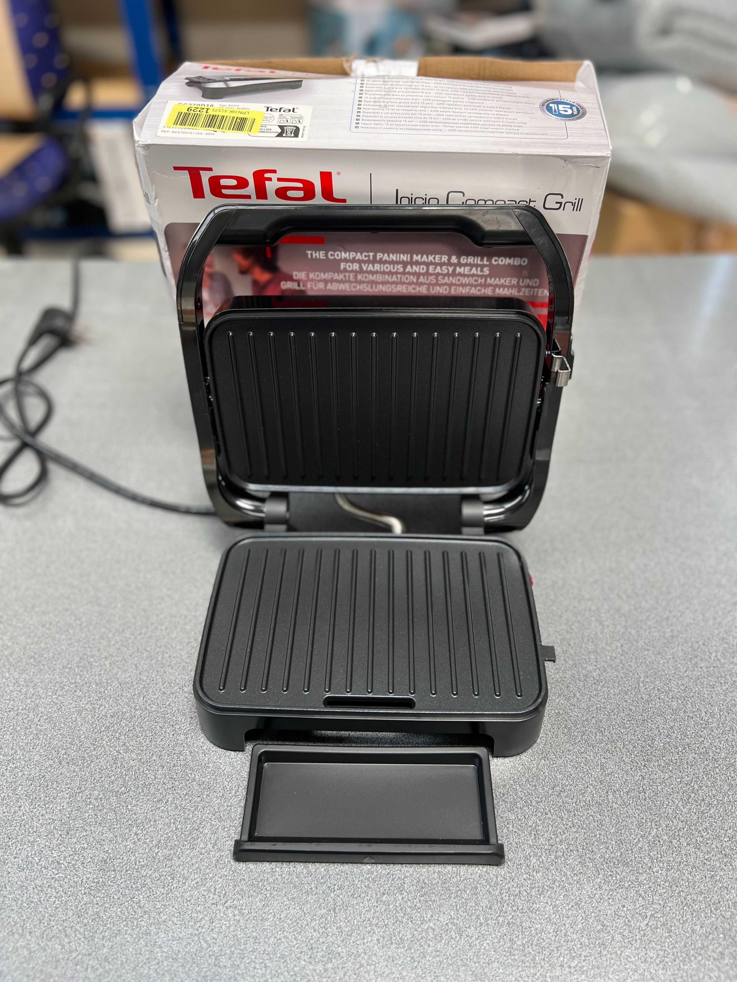 Уред за приготвяне на панини и грил Tefal Inicio Compact, 1000W