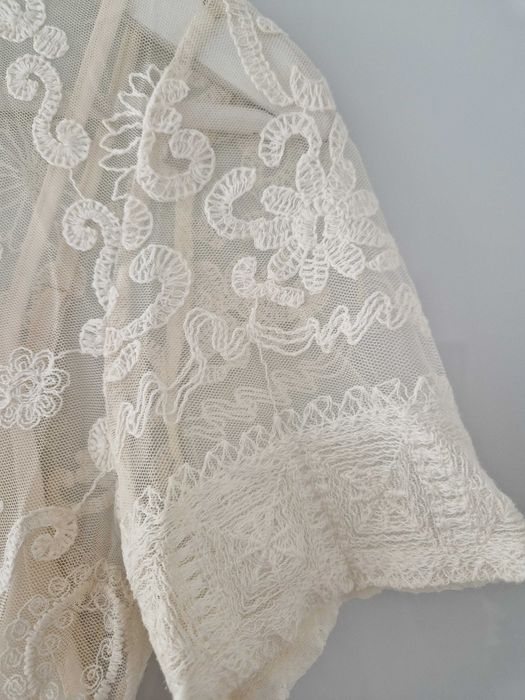 Bluză dantelată cu peplum Promod