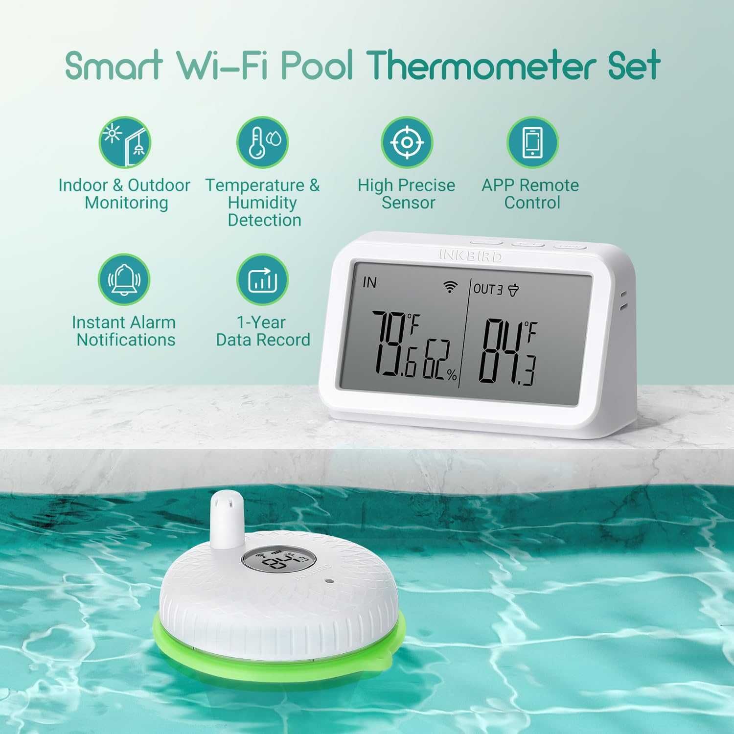 Statie temperatura(termometru) piscine acvarii Wifi, APP de la 430RON