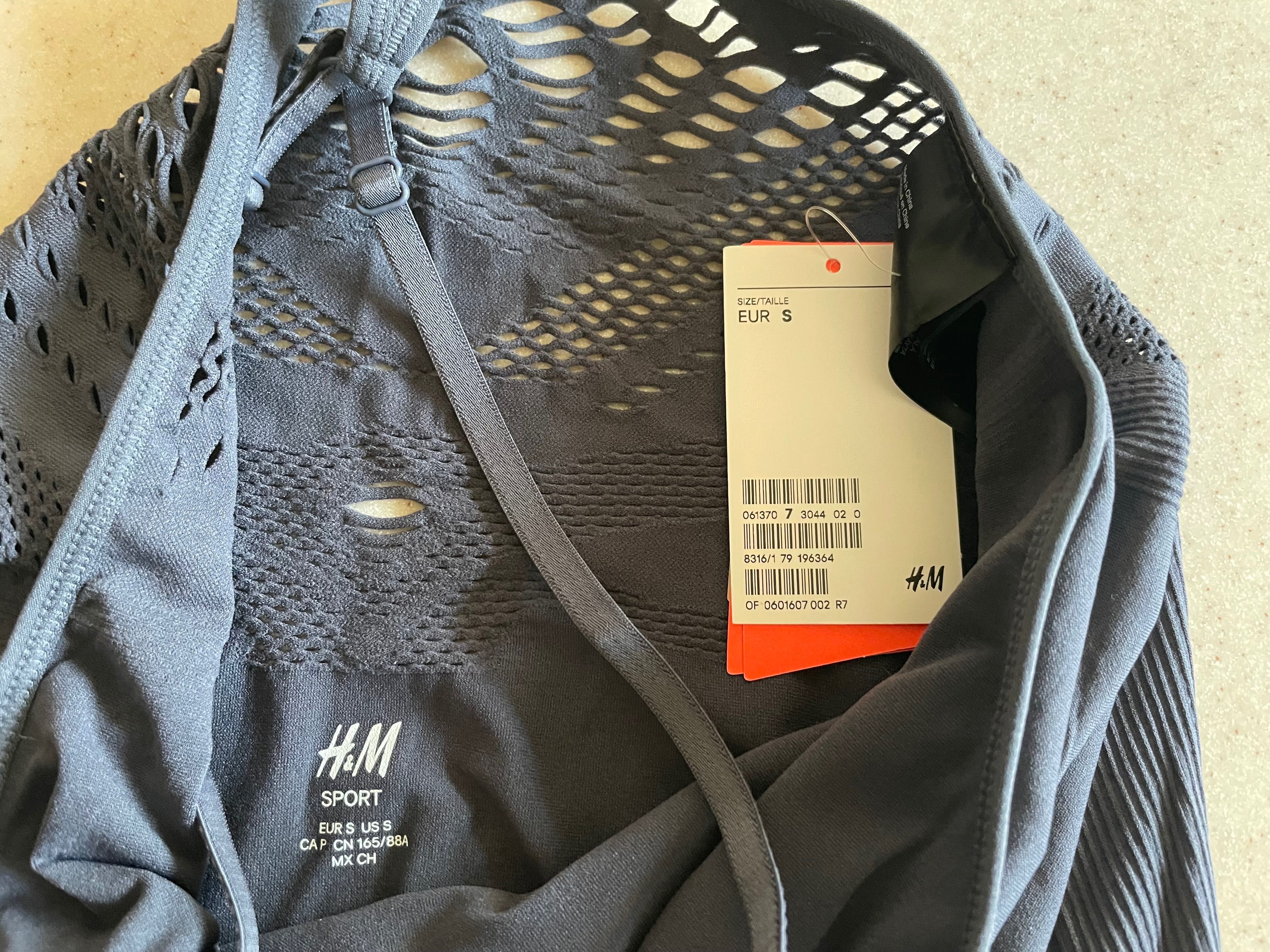 Maieu sport H&M gri inchis model mesh nou