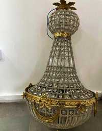 Elegant candelabru in stilul francez Empire cu elemente din sticla cri