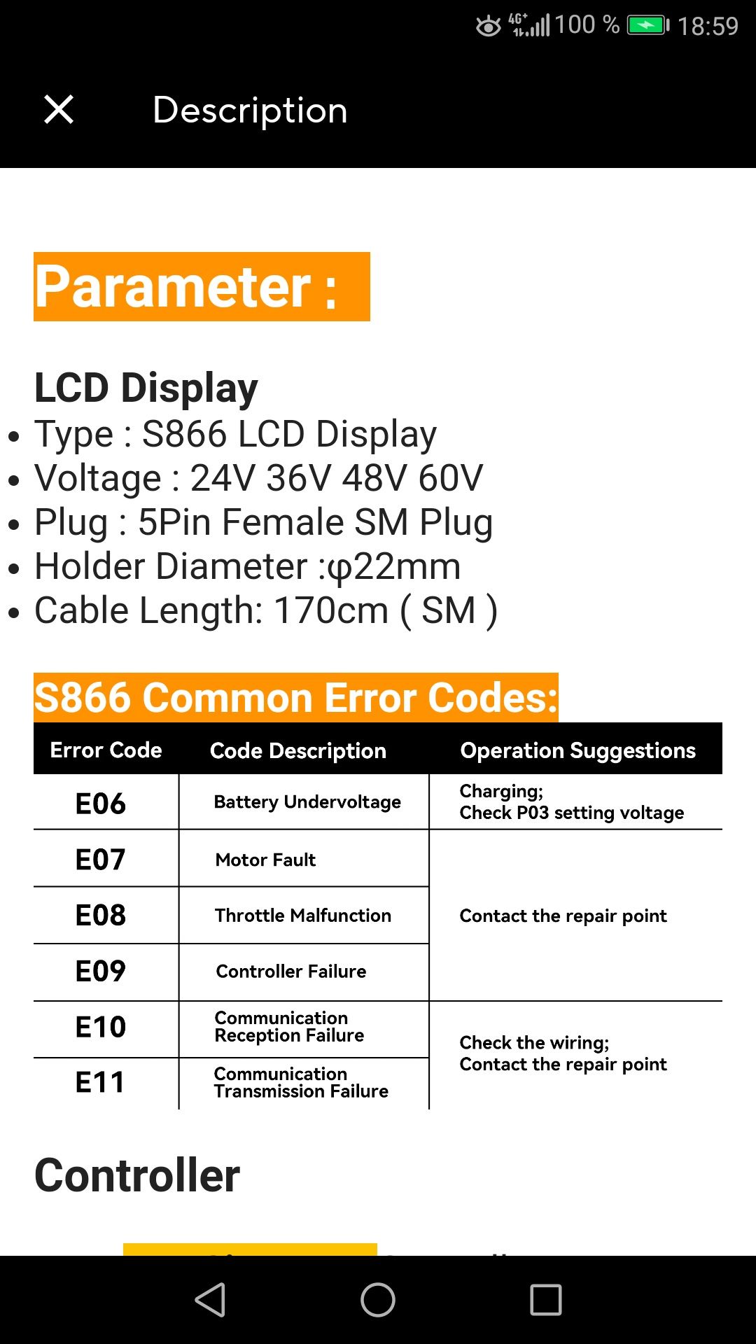 Set Controller si display LCD 30A sau 26A
