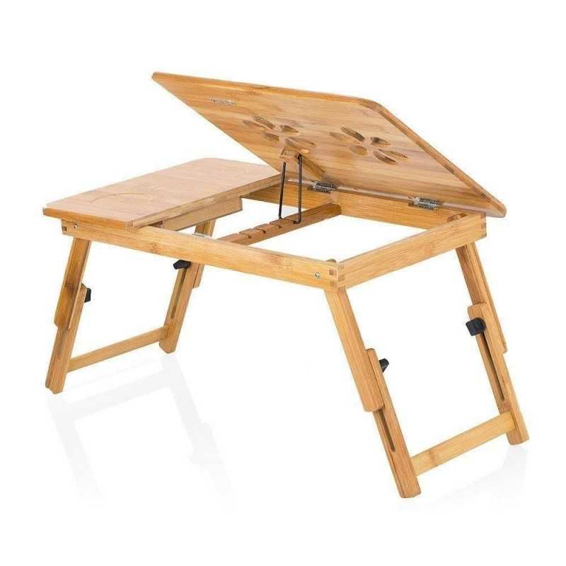 Бамбукова маса за лаптоп с повдигане и фиксиране на работния плот