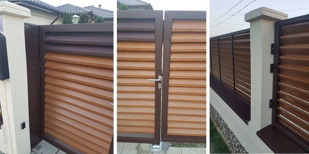 Garduri si porti stil jaluzea, fier forjat, sipca, BCA, plasa, placi