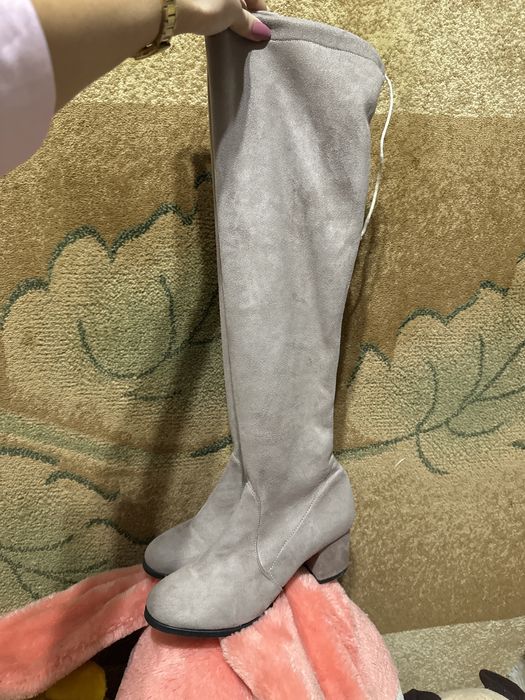 Сапоги женские замшевые