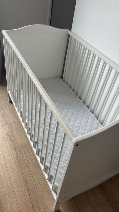 Vand Patut Ikea Smagora, 60x120 cm cu saltea de cocos si protectii