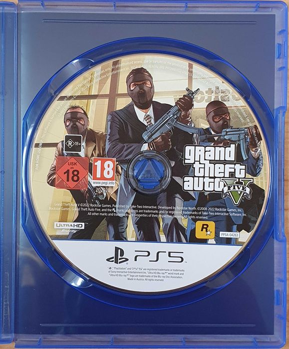 GTA 5 Grand Theft Auto V PS5 Playstation 5 Плейстейшън диск игра коли