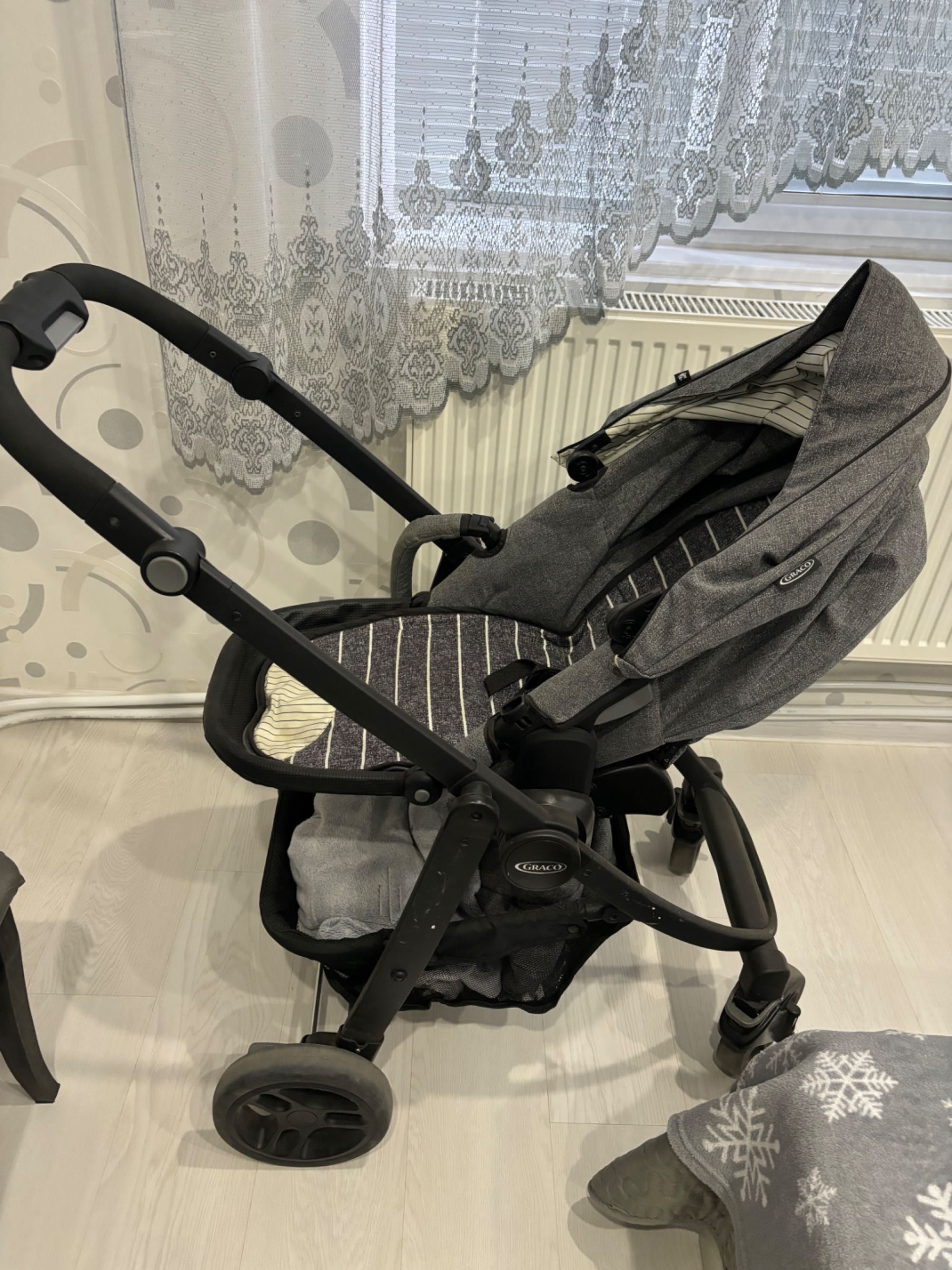 Детска комбинирана количка Graco Evo 3 в 1, сива