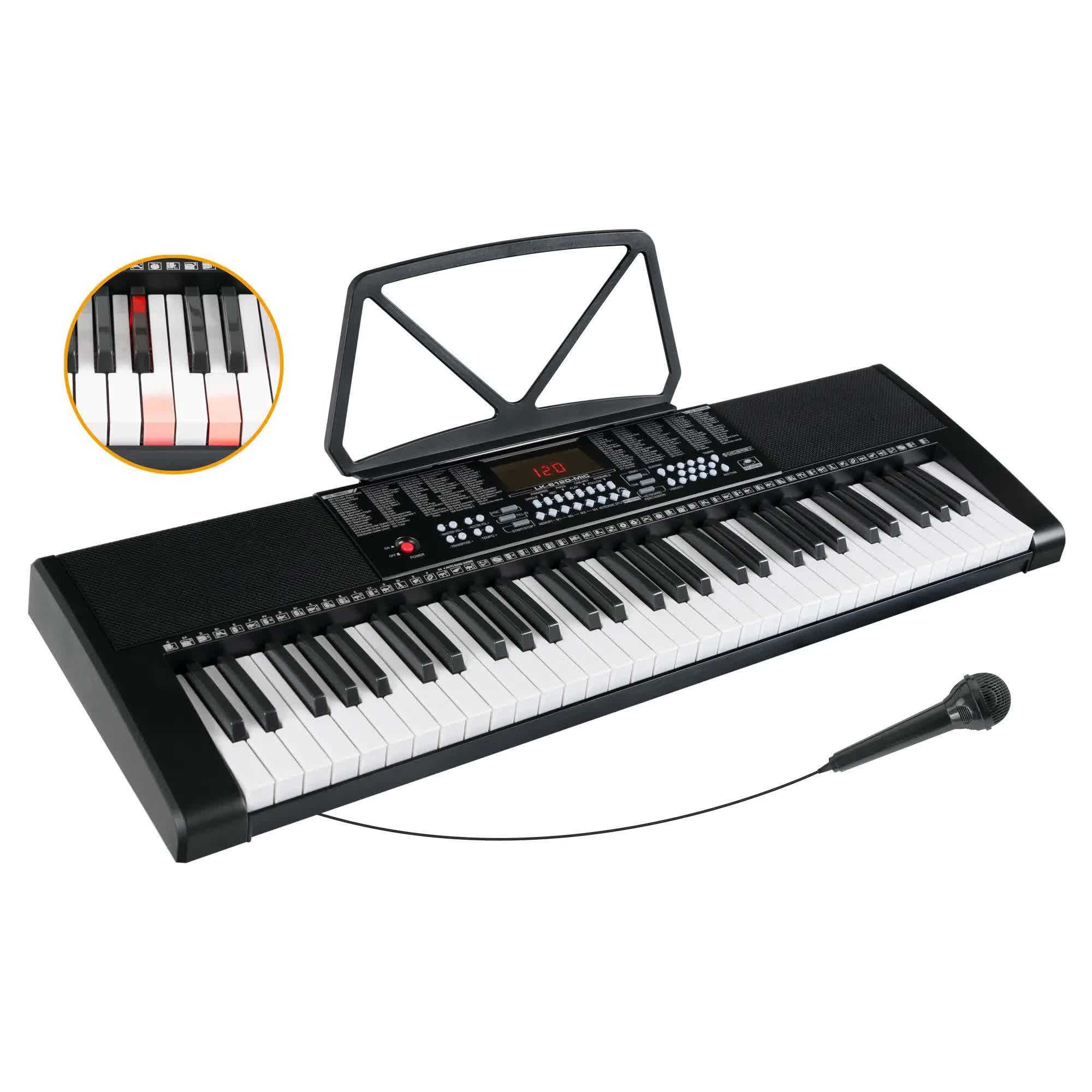 Set pian portabil negru stativ+casti+microfon McGrey LK-6120-MIC