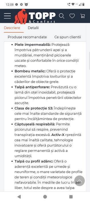 Ghete muncă/safety Atlas m46 noi