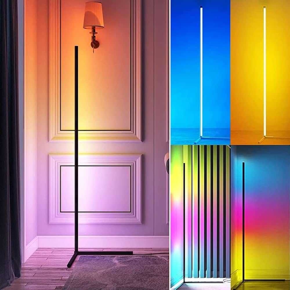 Смарт RGB ъглова LED подова лампа, 155CM димируема