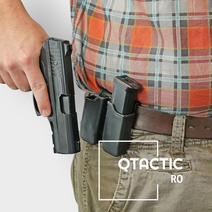 Port încărcător dublu Beretta px4, Cz, Glock, 9mm,prindere  pe centura