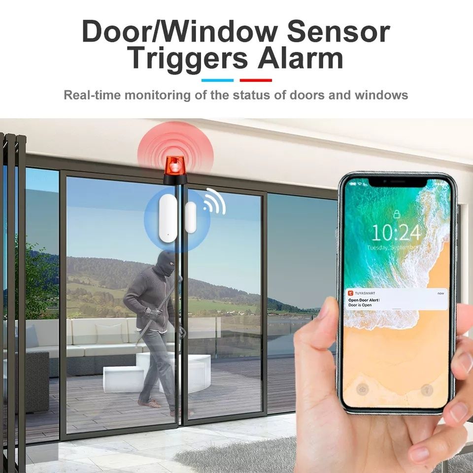 Tuya Smart WiFi или Zigbee сензор за врата/прозорец/шкаф/сейф