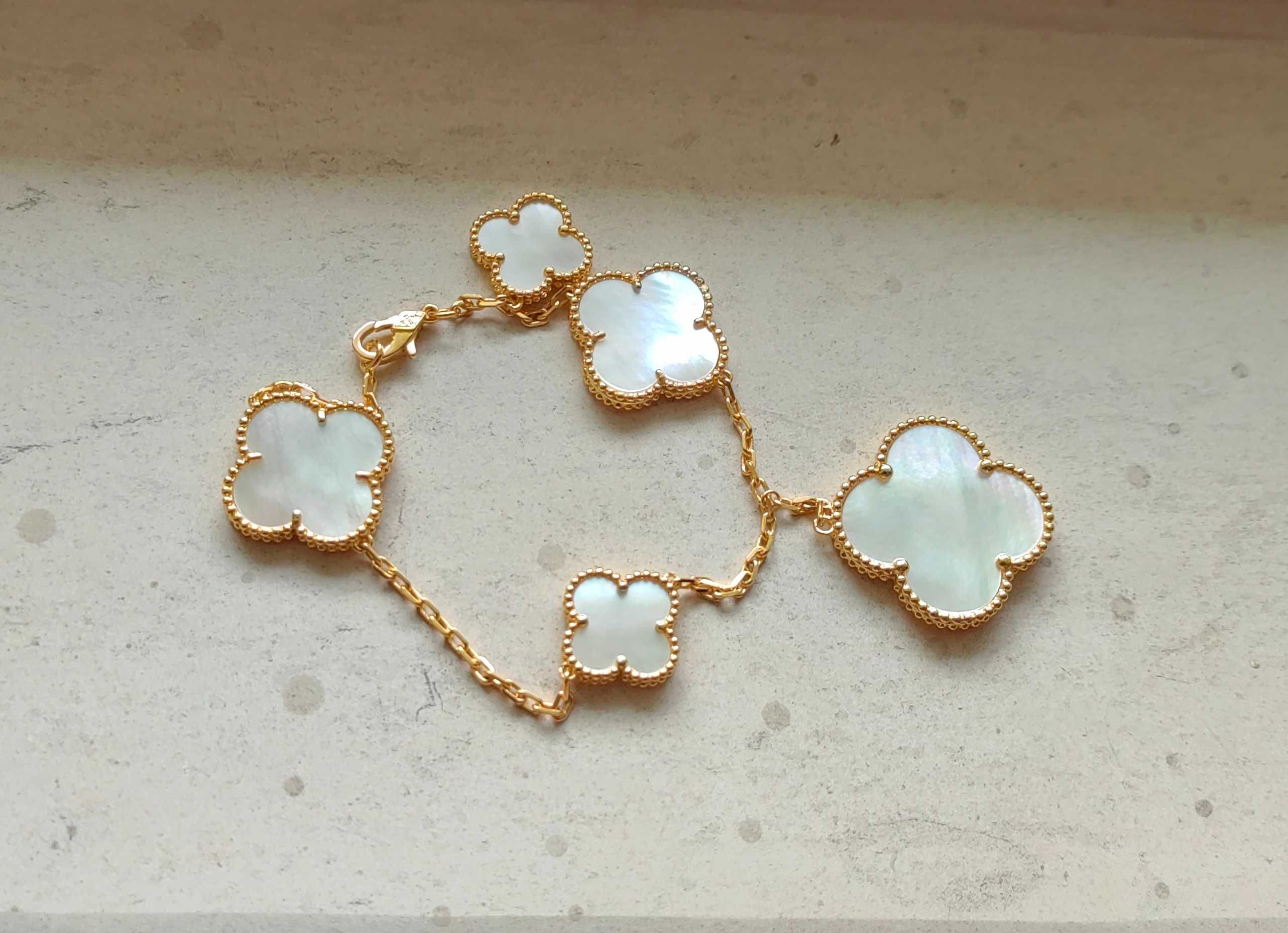 Magic Alhambra bracelet, 5 motifs, дамска гривна с 5 детелини