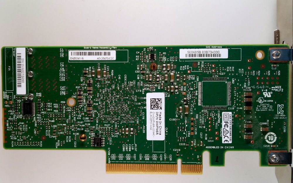 Контролер 12Gb LSI 9341-8i 9300-8i iMR/HBA SAS/SATA 8порт Dell WFN6R