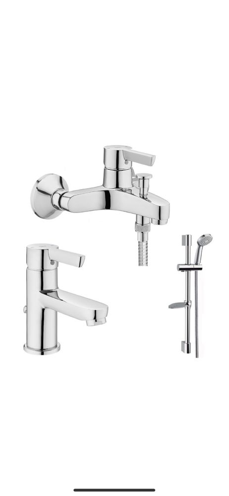Set baterii dus Roca: baterie lavoar, baterie cada, para dus