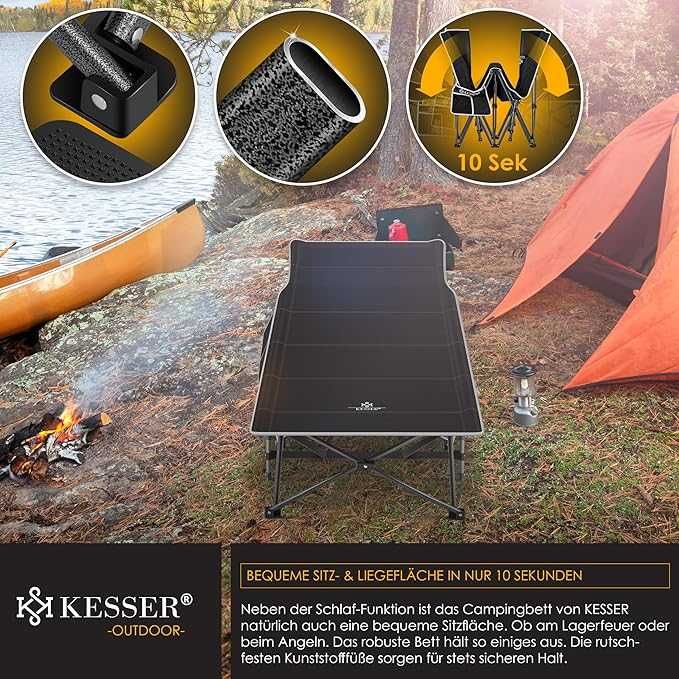 KESSER® Сгъваемо къмпинг легло 190см, къмпинг шезлонг