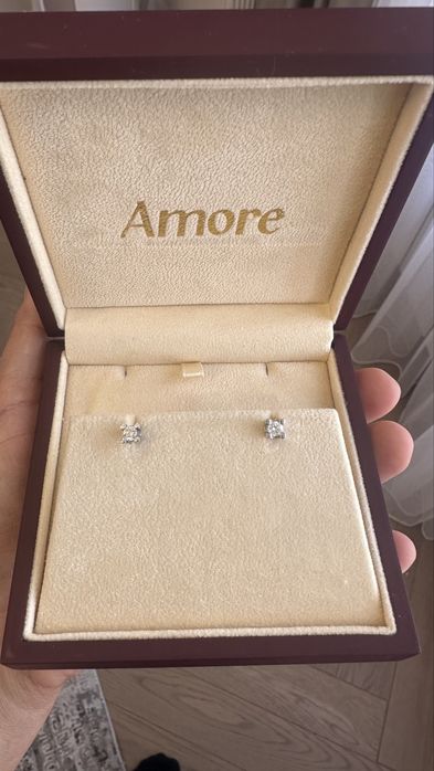 Серьги пусеты Amore