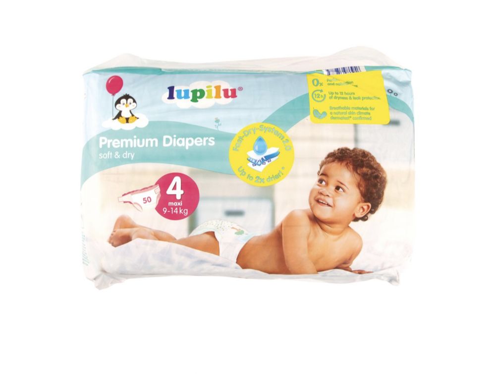 Scutece bebe Lupilu nr 4, 50 buc, 7 - 18 kg (transport gratuit)