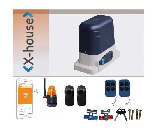 Kit Automatizare Smart Wifi Poarta Culisanta 600kg cu Fotocelule Lampa