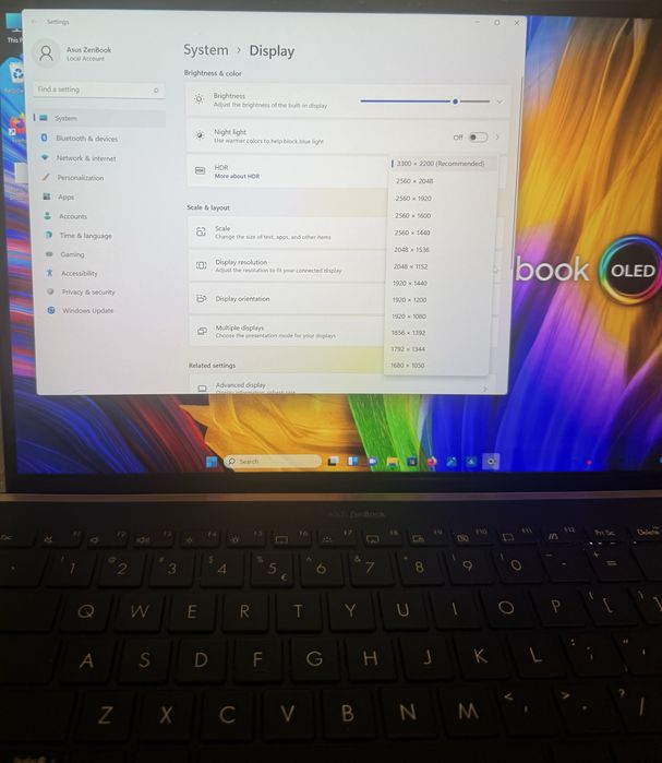 Zenbook OLED 4K TouchScreen i7-1165 RAM 16 GB Nvem 2TB SLIM