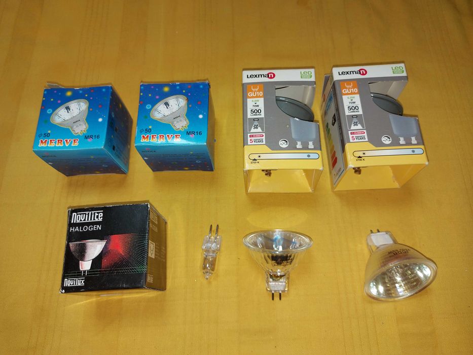 Becuri LED lexman model gu10,  6.8W = 70W + becuri halogen, buc = 8