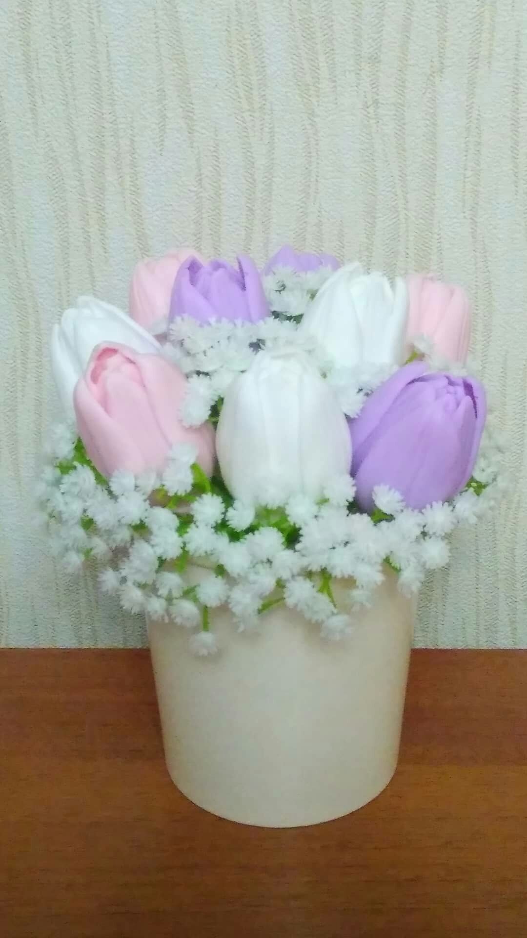 букеты цветов из мыла