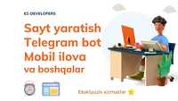 Разработка сайт, онлайн магазин, телеграм бот | Sayt,  bot yasash