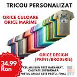 Tricou Personalizat Imprimare/Broderie pentru Barbat/Femeie