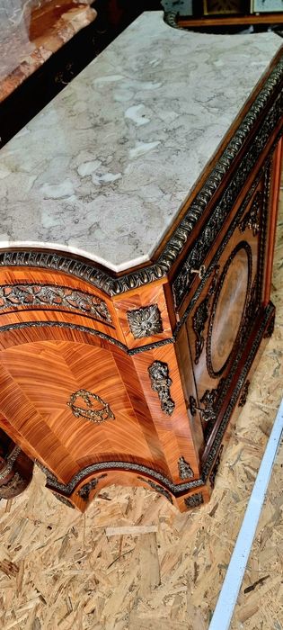 Comoda Servanta Bronz Intarsie Marmura Lemn Masiv