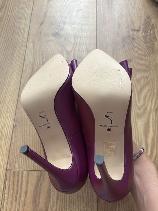 Pantofi 40 Stiletto din piele cu funda