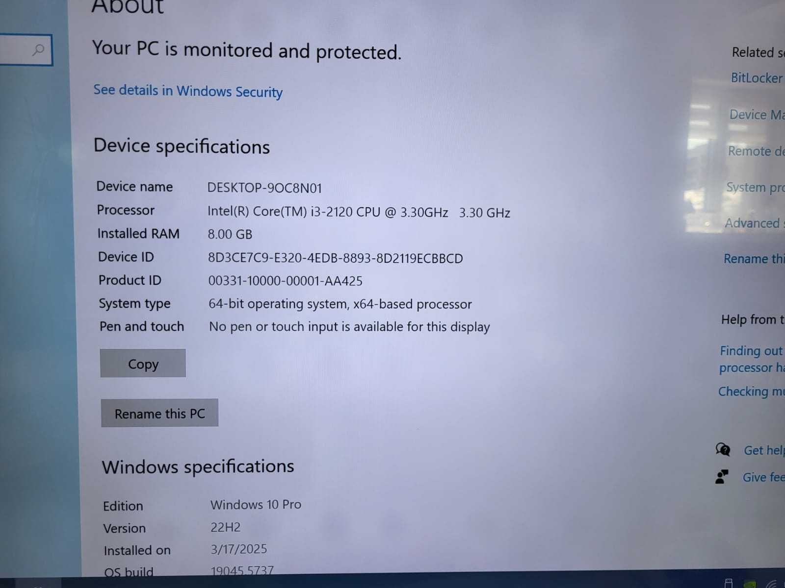 PC Intel Core I3-2120 3.3Ghz 8Ghz DDR3 SSD120Gb+Hdd1Tb Quadro 2000 1Gb