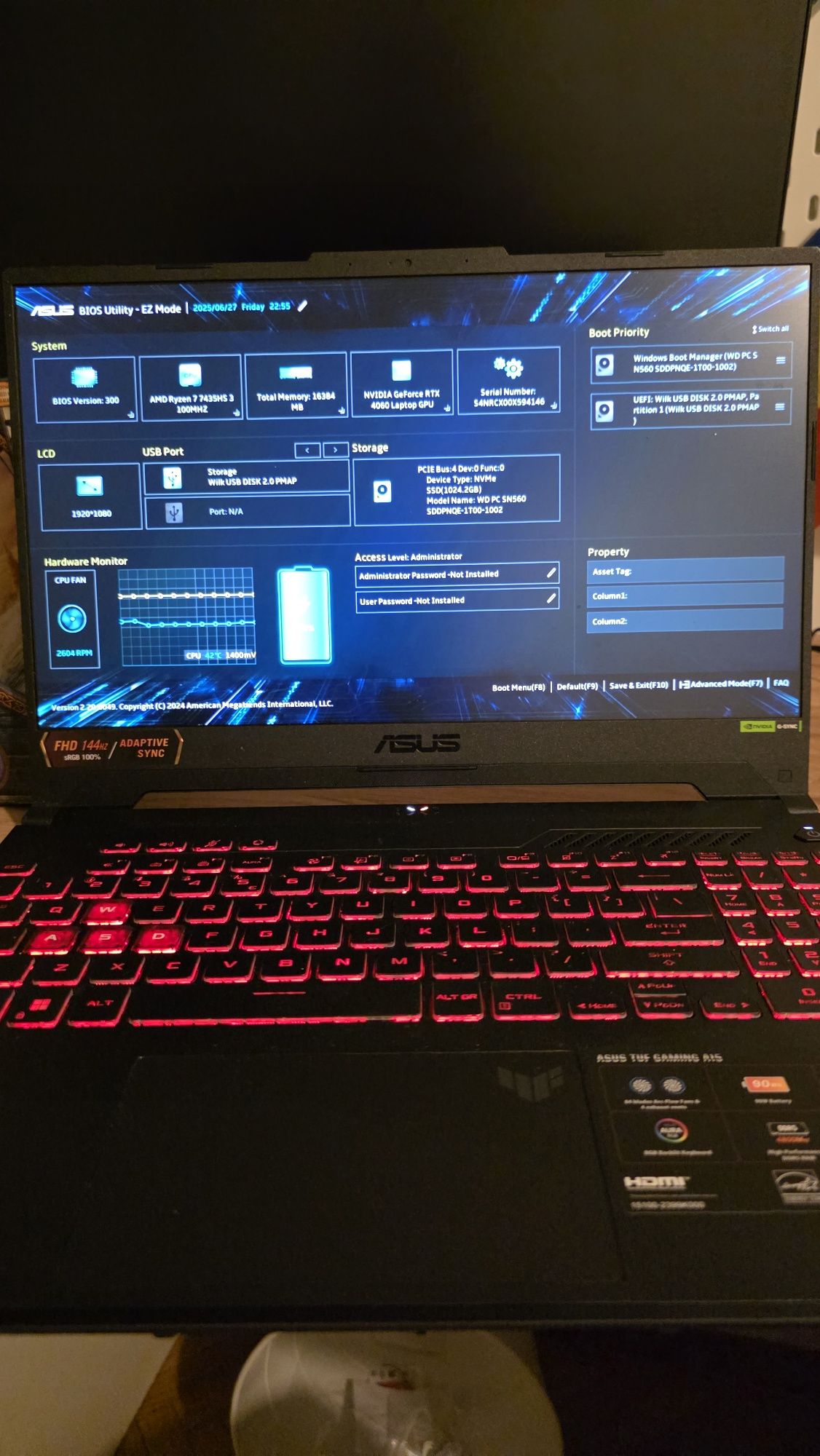 Laptop gaming RTX4060
