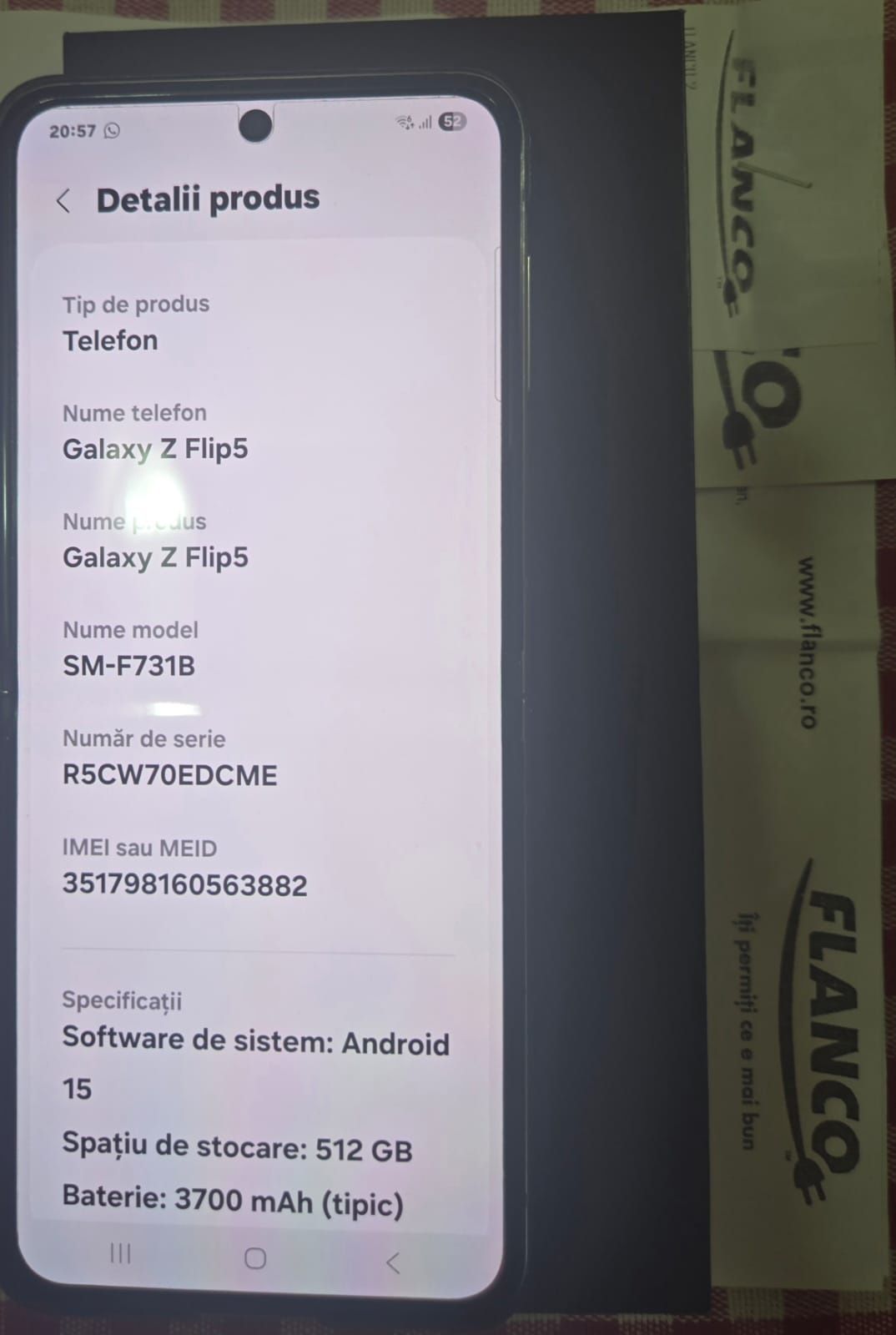 Vând Samsung Z Flip5, 512gb cu factura si garanție!
