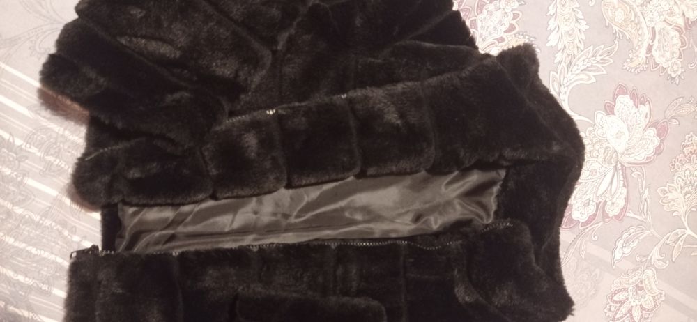 Черно дамско пухено яке