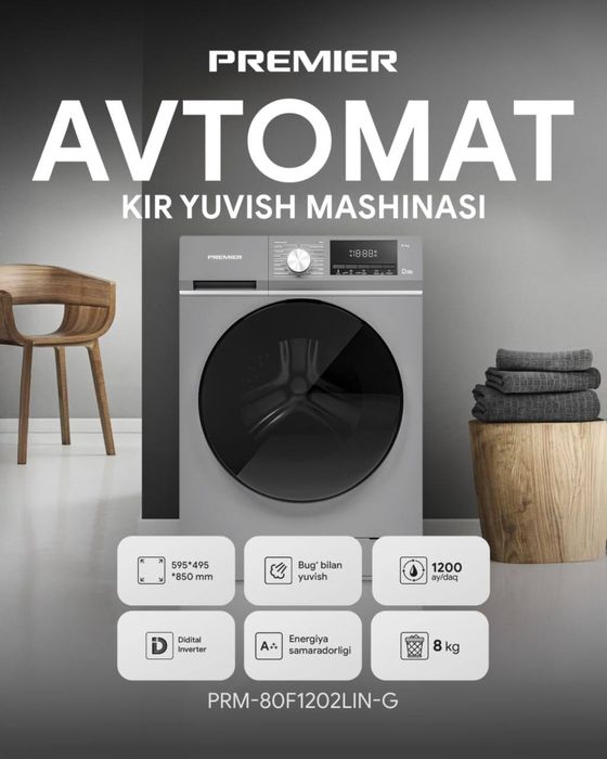 Kir yuvish mashinasi (стиралька) 7 kgli