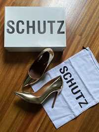 Pantofi Schutz, piele, aurii, 38