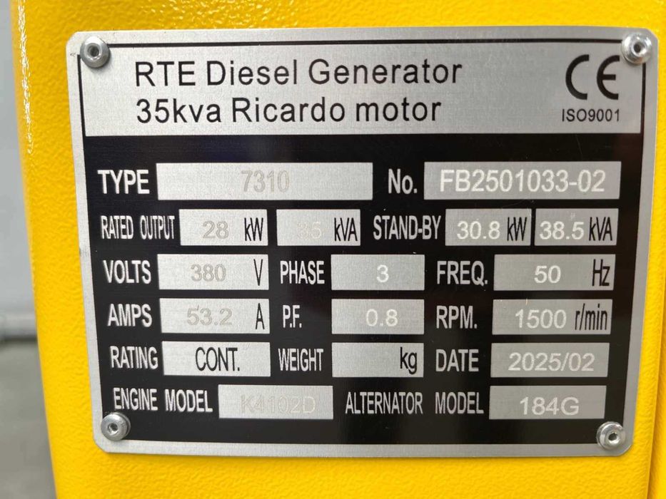 Generatoare diesel RTE – 35kW / 50kW / 100kW