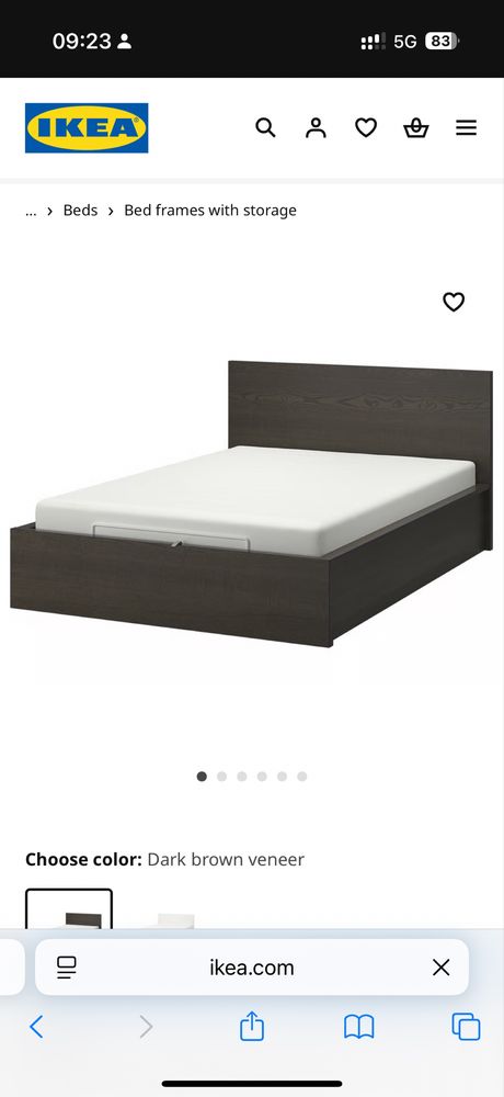 Кровать ikea в нормальном состоянии.