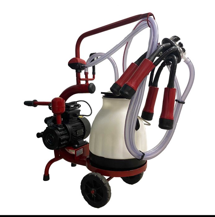 Aparat de muls vaci, 1 post, 1 bidon 20L plastic, pahare plastic