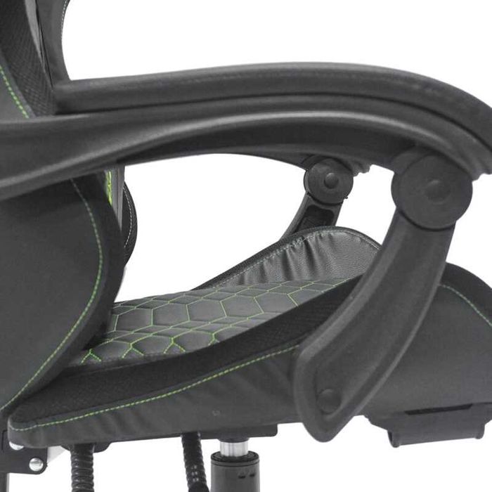 Геймърски стол, HM1204, Черен, Изкуствена кожа, 51х49х125см.