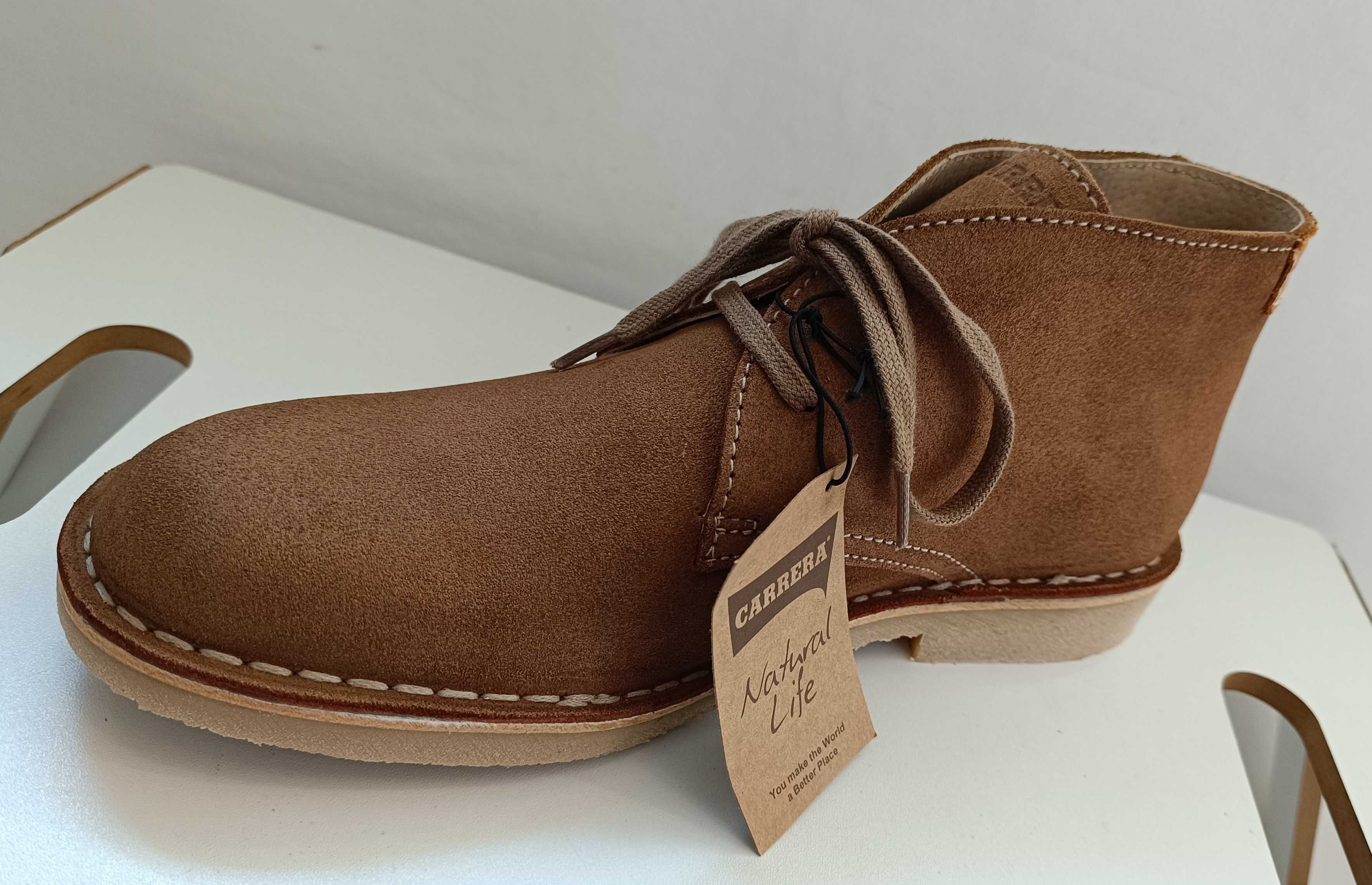 Ghete chukka 40 44 premium Carrera NOI piele naturala moale