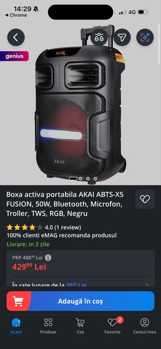 Boxa noua Akai Party cu microfon