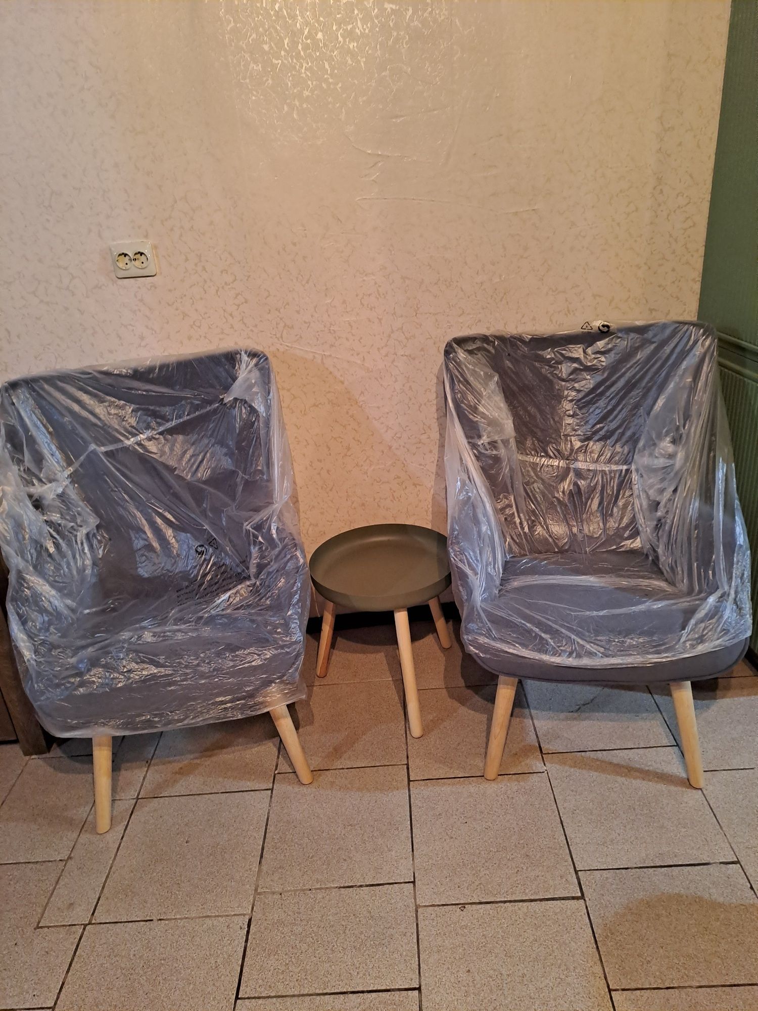 Кресло в синьо-сив цвят