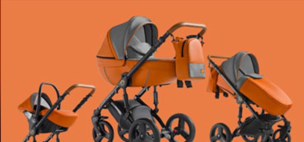 Cărucior / căruț Krausman 3 in 1 Lexxo orange Black Caramel unisex