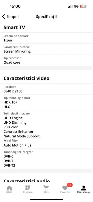 Televizor LED Smart Samsung, 163 cm