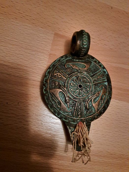 Lampă cu ulei vintange originală din bronz