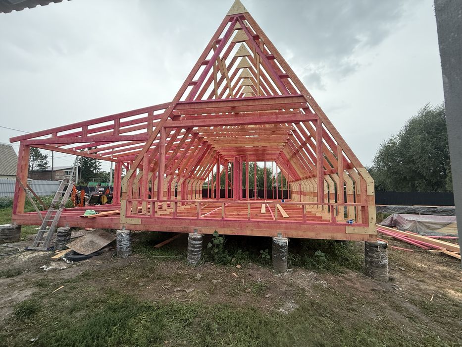 Кровельные работы, крыша, каркасные дома, дом А-фрейм, мягкая кровля