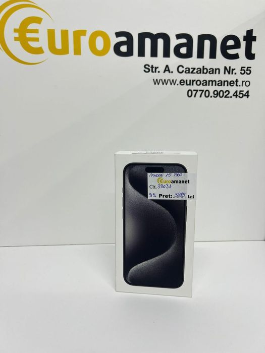 Telefon mobil Apple iPhone 15 Pro, 128GB, 5G, Black Titanium -I-