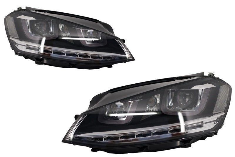 Faruri 3D LED compatibil cu VW Golf VII (2012-2017) R-Line LED Semnali
